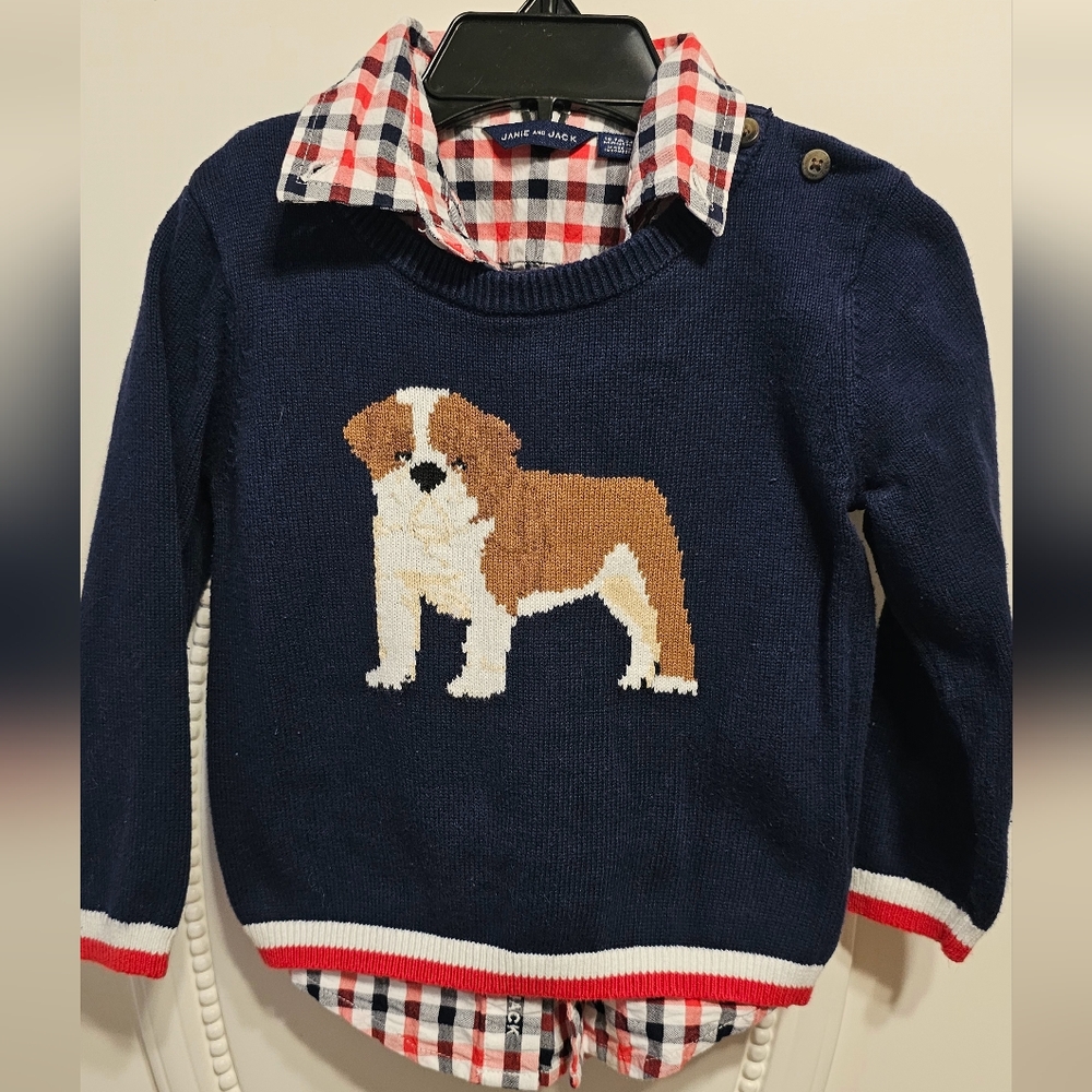Toddler boy sweater w/ button up shirt